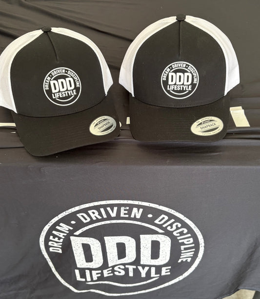 DDD Lifestyle Trucker Hat - White on Black
