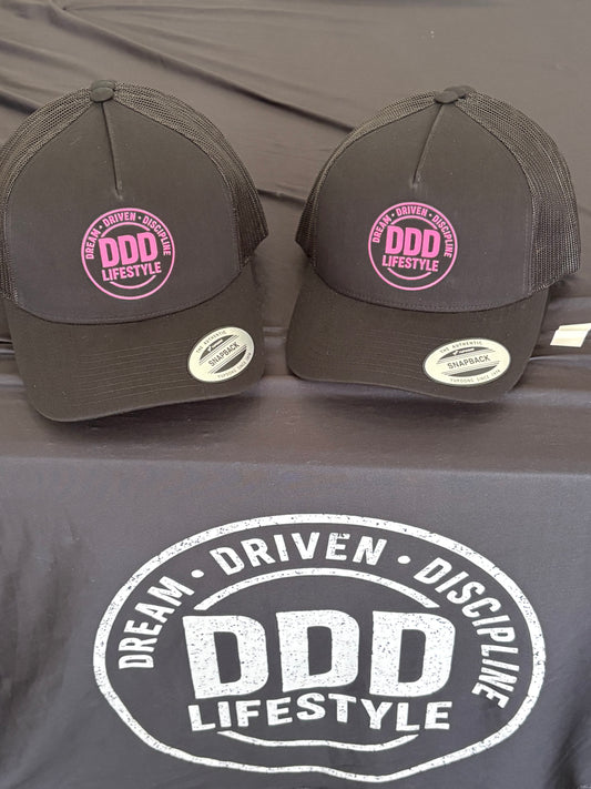 DDD Lifestyle Trucker Hat - Hot Pink on Black